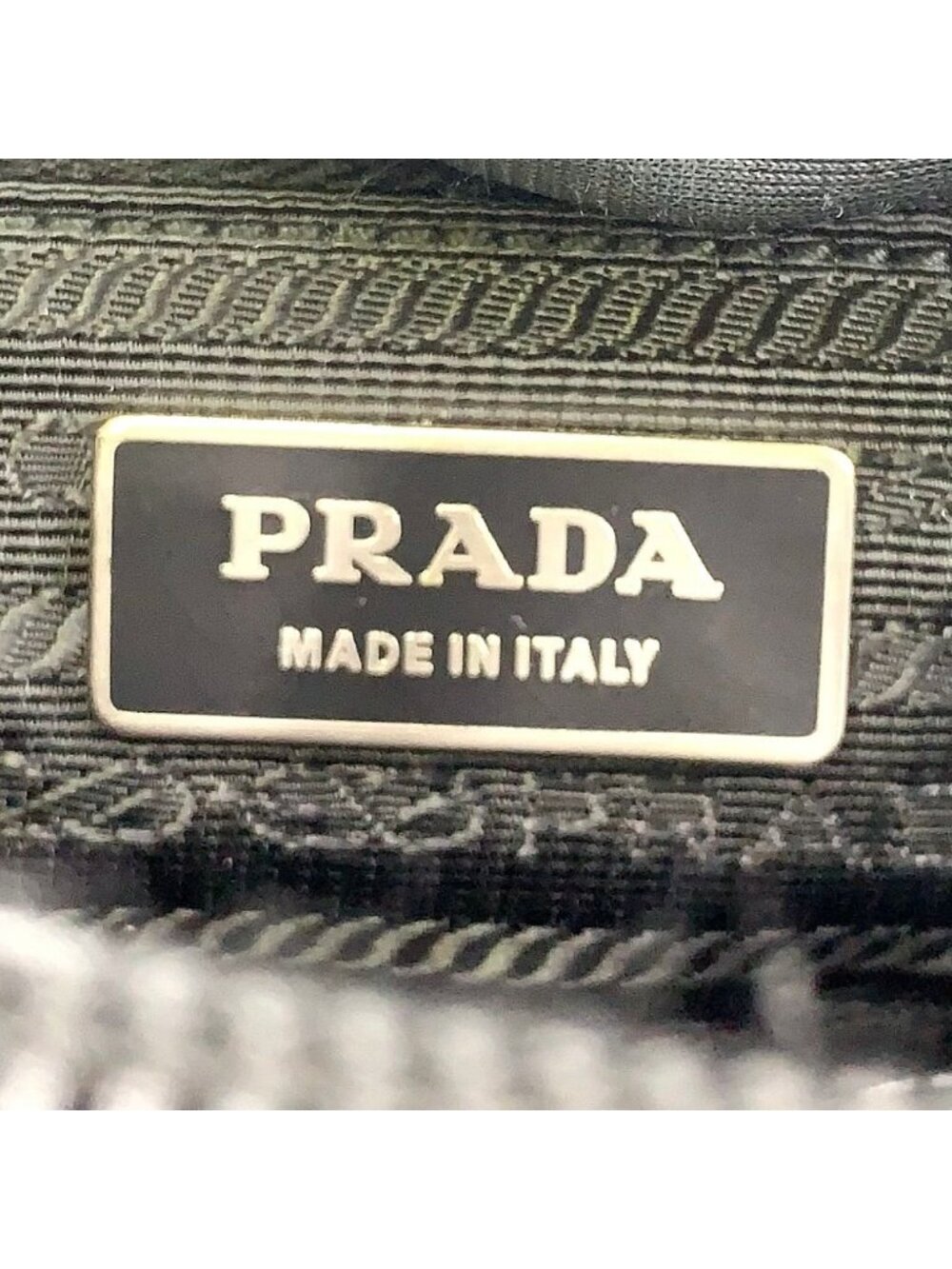 Prada 2-Way Shoulder Leather Nylon Black Handbag Silver - Picture 4 of 14